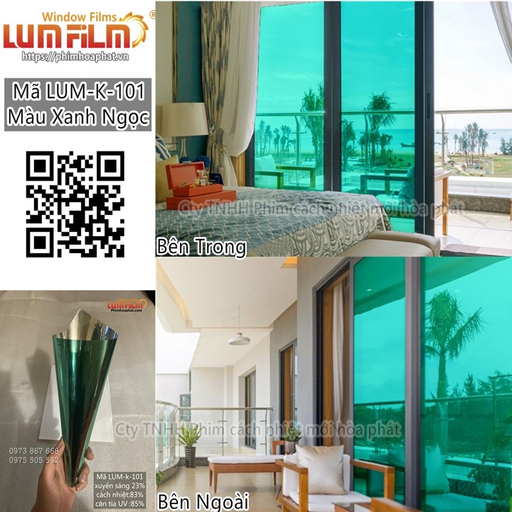 LUM-K-101 PHIM NHÀ KÍNH MÀU XANH