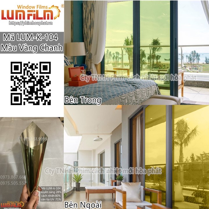 LUM-K-104 MÀU VÀNG CHANH TRÁNG GƯƠNG