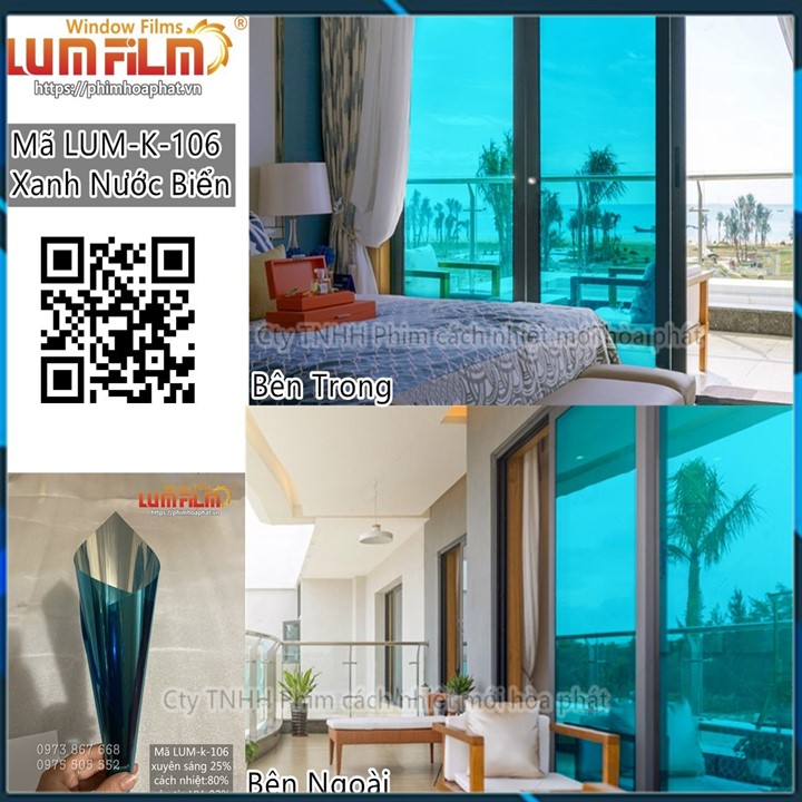 LUM-K-106 MÀU XANH NƯỚC BIỂN TRÁNG GƯƠNG