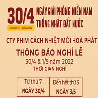Thông báo lịch nghỉ lễ 30/4 – 1/5