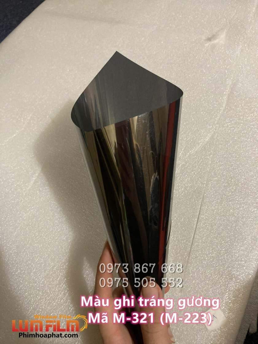 Phim Cách Nhiệt mã M-321 - Kính Sườn Màu Ghi Tráng Gương Phim cách nhiệt kính sườn ghi tráng gương