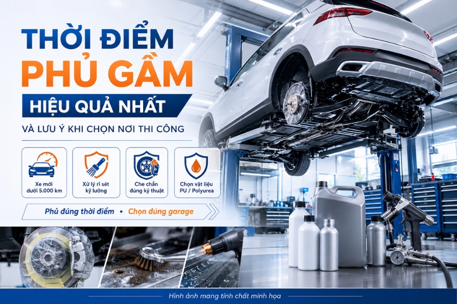 Thời điểm phủ gầm ô tô hiệu quả nhất và các lưu ý quan trọng khi chọn nơi thi công