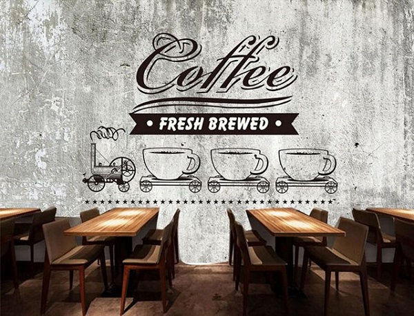 Giấy dán tường quán cafe theo phong cách Hàn Quốc