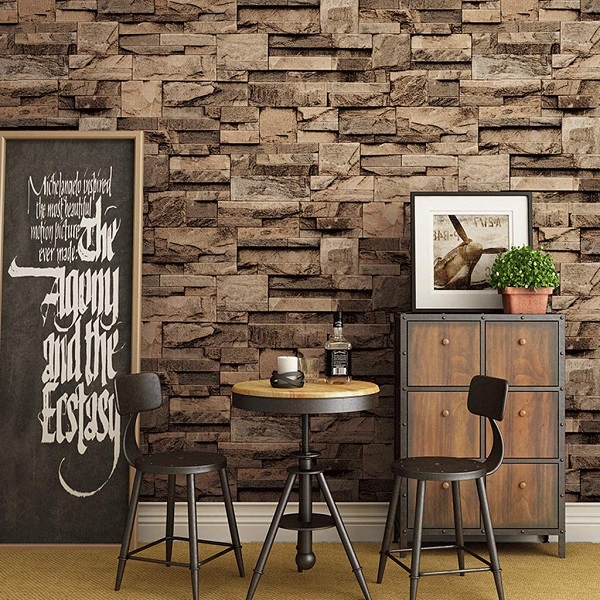 Giấy dán tường quán cafe cẩm thạch