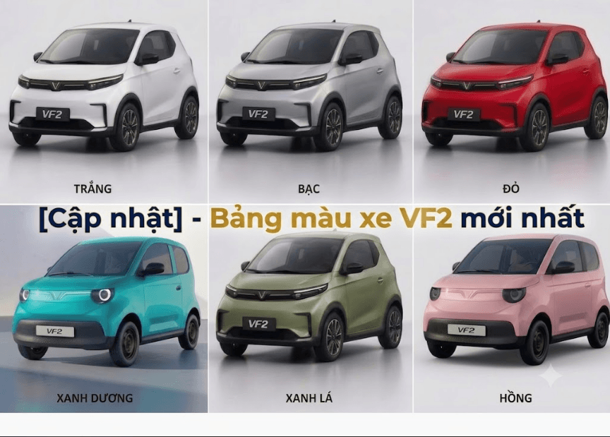 Tổng hợp bảng màu xe VinFast VF2 mới nhất - Chọn màu nào đẹp?