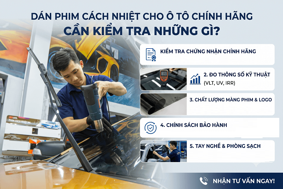 Kinh nghiệm vàng khi dán phim cách nhiệt cho ô tô chính hãng