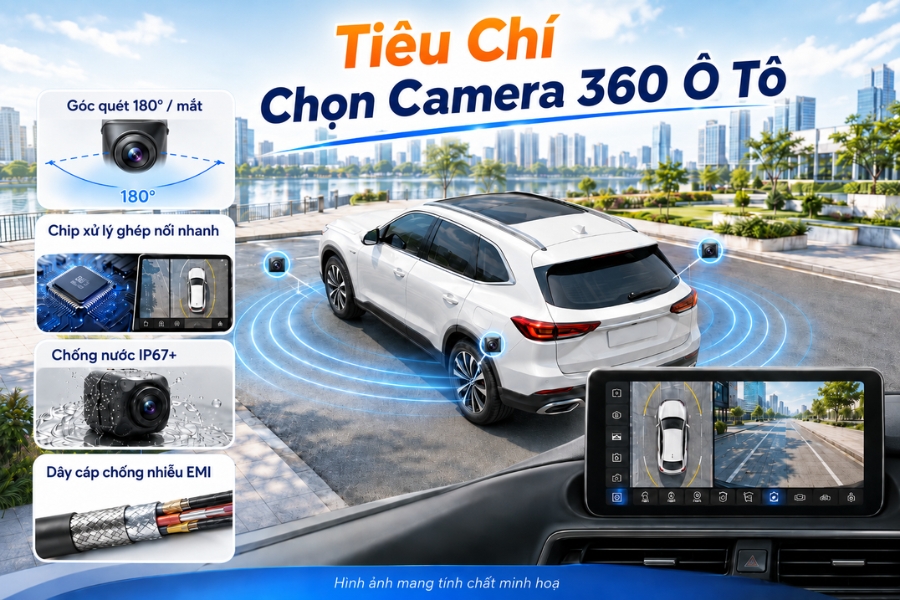 Các tiêu chí quan trọng khi chọn camera 360 cho ô tô