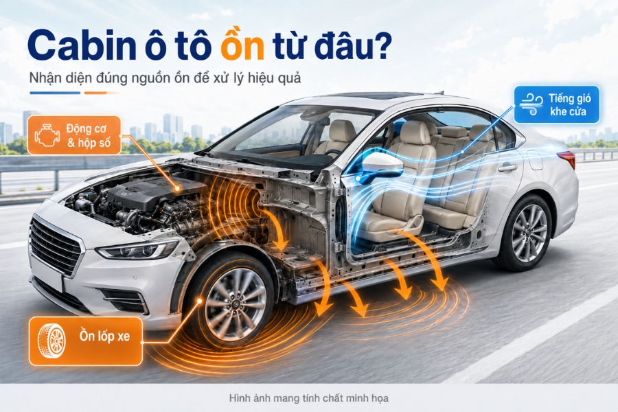 Nguồn gây tiếng ồn trên xe ô tô