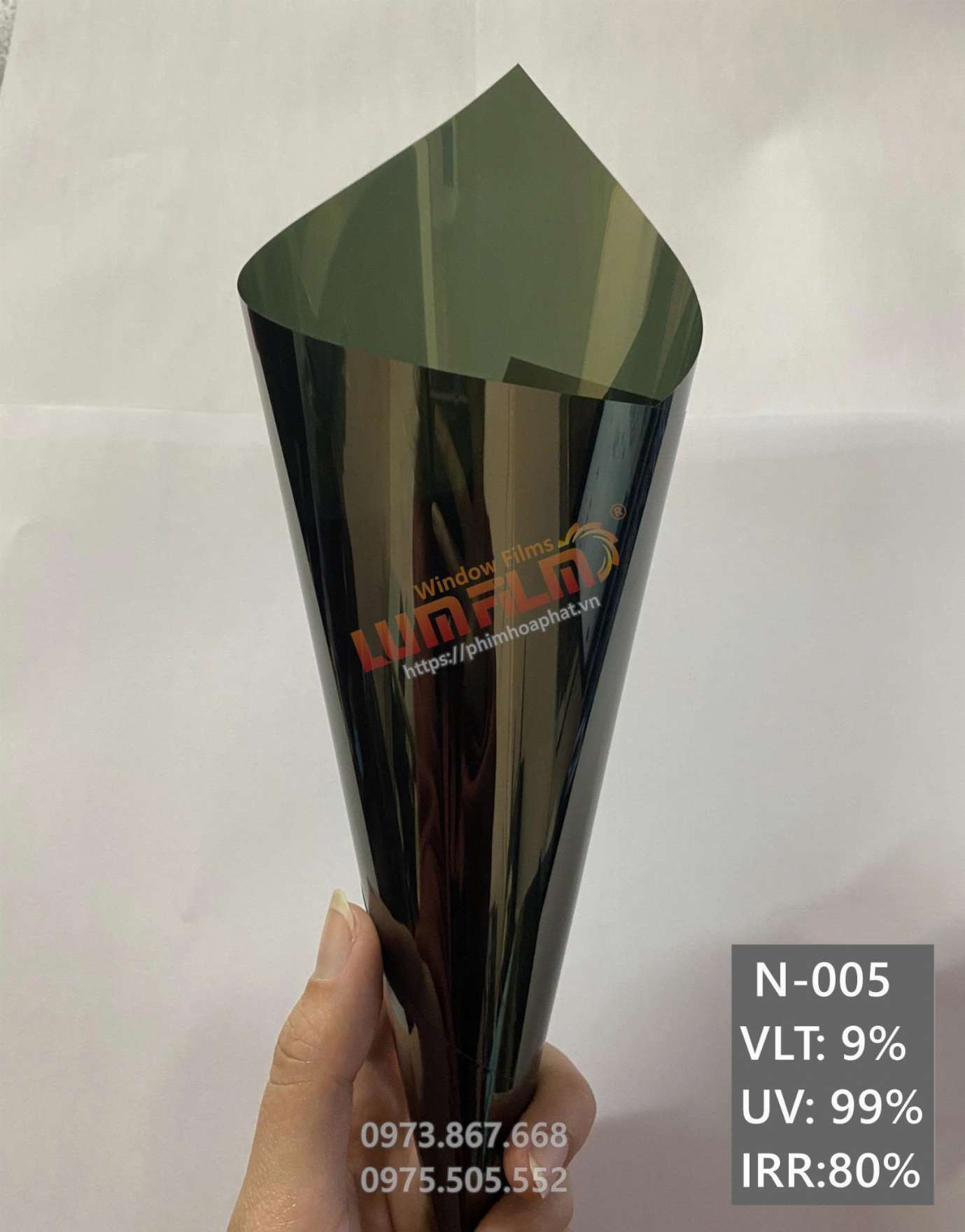 Kính sườn tầm trung màu xanh tráng gương mã N005 Kính sườn màu xanh tráng gương N005 — hình 10
