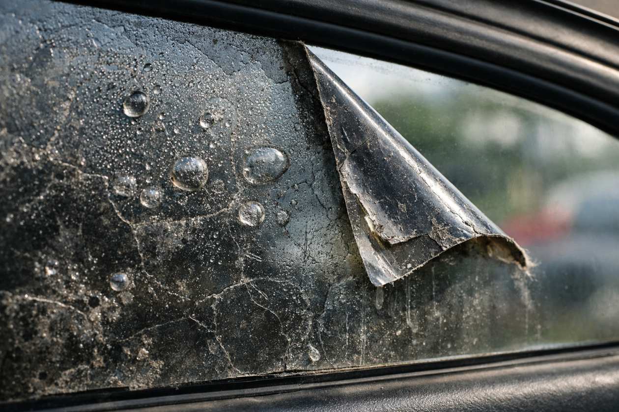 Hiện tượng phồng rộp là dấu hiệu cho thấy cần thay phim cách nhiệt ô tô Hiện tượng phồng rộp là dấu hiệu cho thấy cần thay phim cách nhiệt ô tô